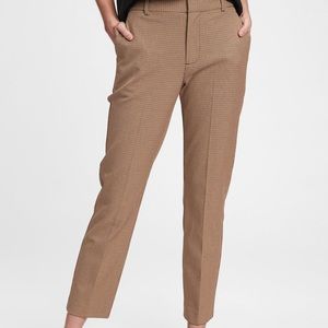 GAP high rise slim ankle pants brown houndstooth size 6